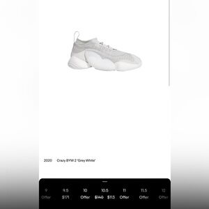 Adidas Crazy BYW 2 ‘Grey White’